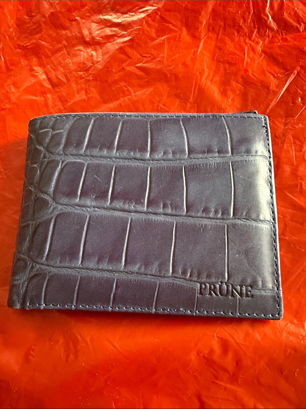 Men's blue  Croc-Embossed Leather Wallet